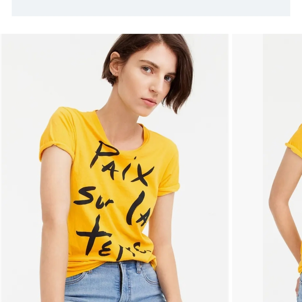 J. Crew Yellow Graphic Tee